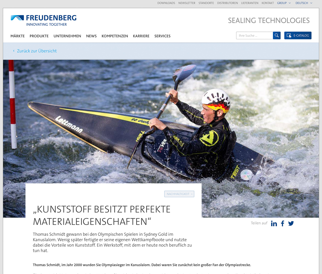 Sportler als Testimonial für einen Industriekunden.