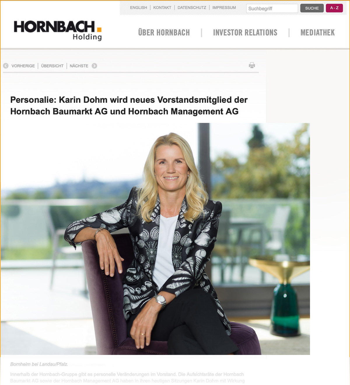 Karin Dohm für Hornbach